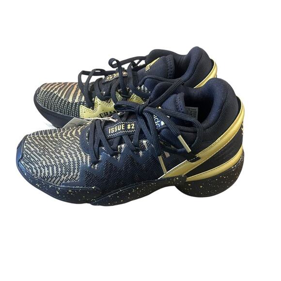 Adidas D.O.N Issue 2 Donavan Mitchell Black/Gold Women's Basketball Sneaker 6 - Picture 1 of 11